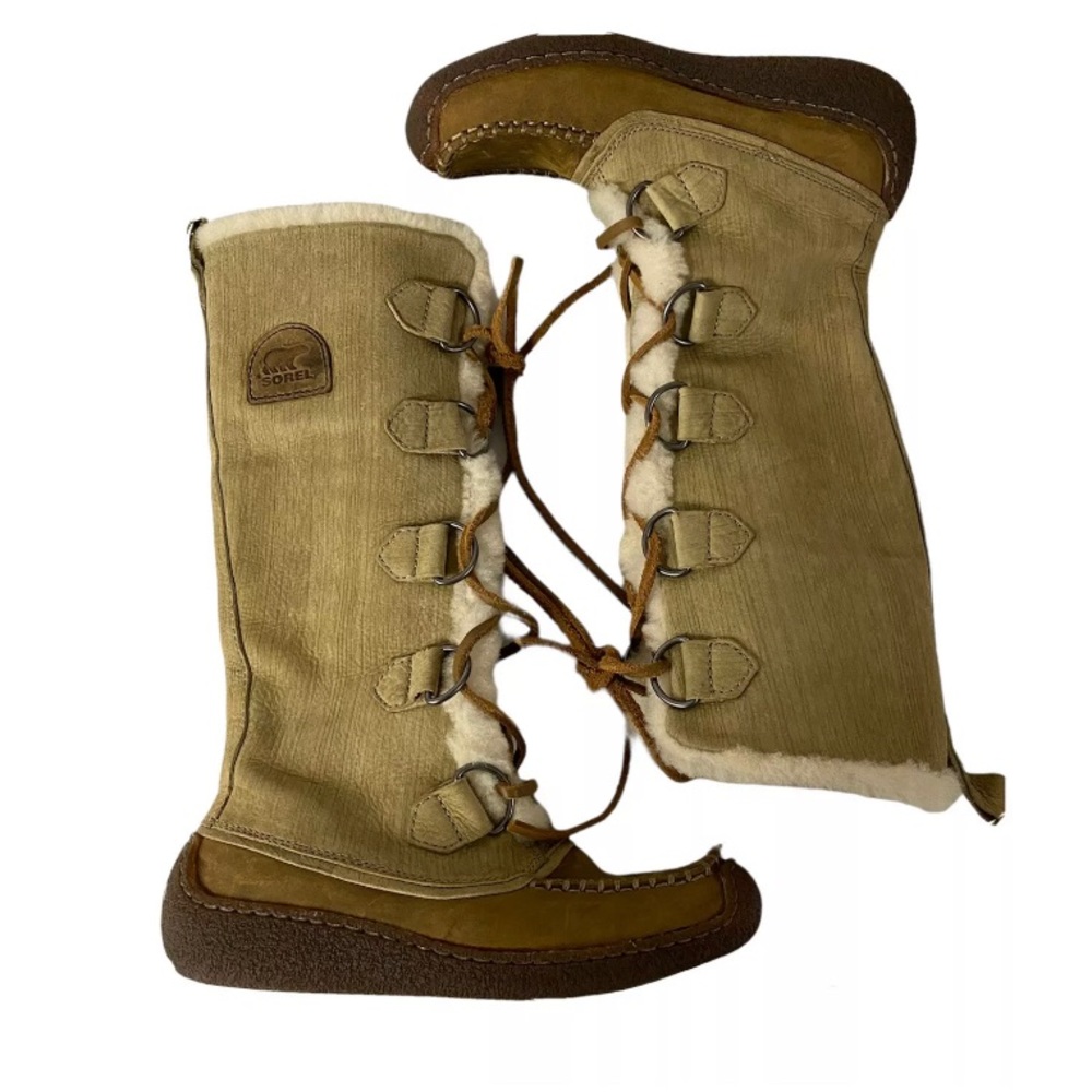 Sorel Women's Size‎ 5.5 Tan Chugalug Tall Lace-up Warm Winter Boot #NL1916-971